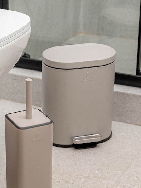 Ovoid 02-21450 Metallic Bathroom Bin Soft Close 6lt Brown