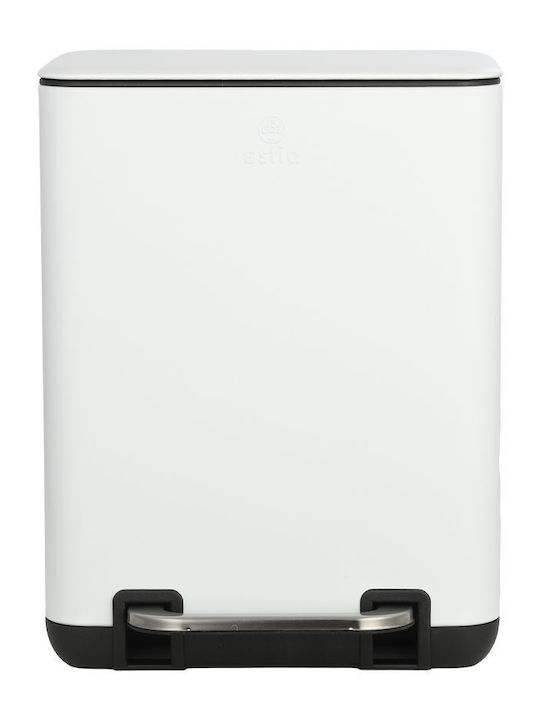 Estia Bathroom Trash Can Cubic Soft Close 6L White