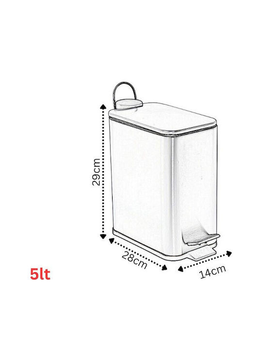 Vesta 03110 Metallic Bathroom Basket Soft Close 5lt Black