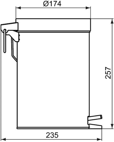 Ideal Standard Iom Inox Καλαθάκι Μπάνιου 3lt Ασημί