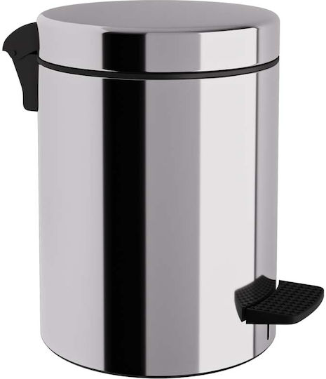 Pam & Co Inox Καλαθάκι Μπάνιου Soft Close 5lt Ασημί
