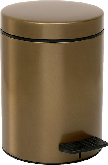 Pam & Co Μεταλλικό Καλαθάκι Μπάνιου Soft Close 5lt Matt Light Bronze