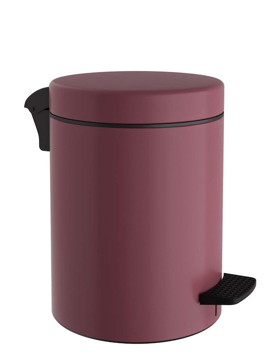 Pam & Co Inox Καλαθάκι Μπάνιου Soft Close 8lt Κόκκινο