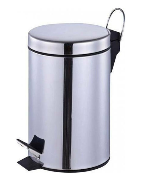 Delta Cleaning ΚΑ12Γ Inox Καλαθάκι Μπάνιου 12lt Ασημί