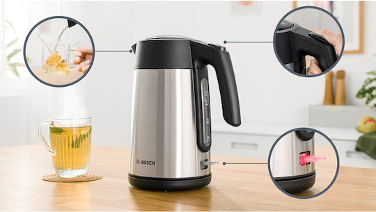 Bosch Kettle 1.7lt 2400W Inox-Black