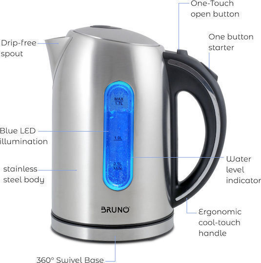 Bruno Reisekessel 1.7Es 2200W Silber