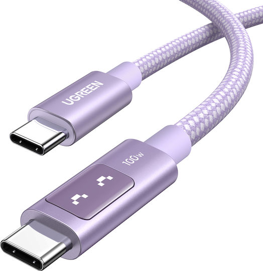 Ugreen LED USB 2.0 Kabel USB-C männlich - USB-C 100W PD Lila 2m 65216