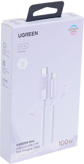 Ugreen LED USB 2.0 Kabel USB-C männlich - USB-C 100W PD Lila 2m 65216