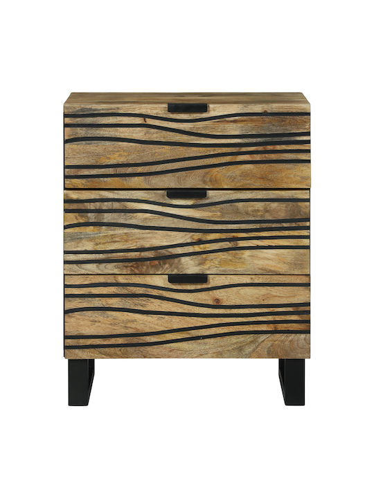 Κομοδίνο Ξύλινο μανγκο 50x33x60cm