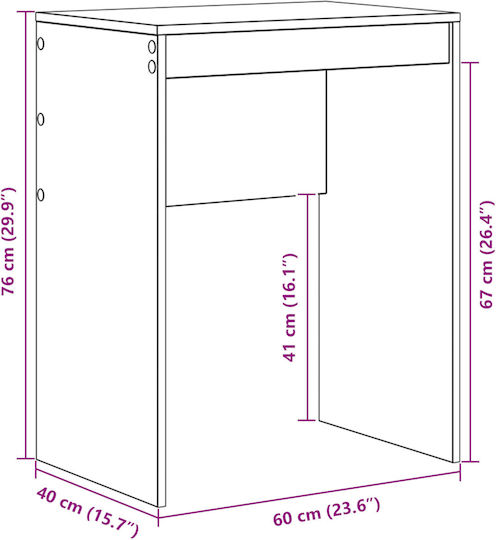 Schreibtisch Holz Black Oak 60x40x76cm