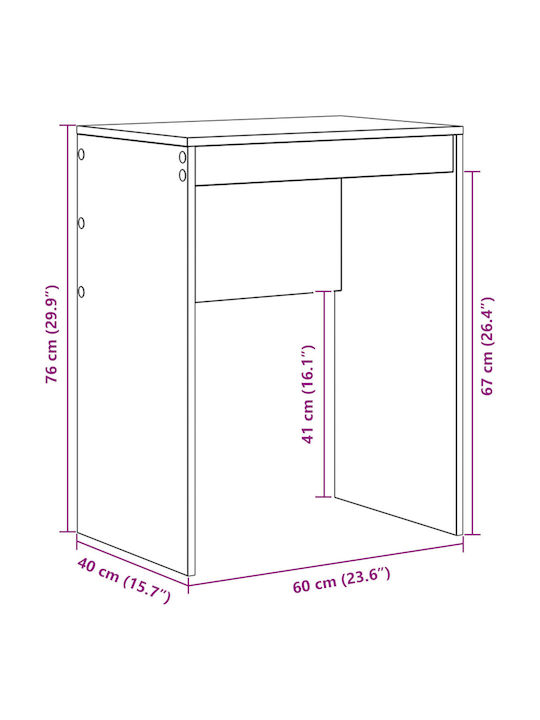 Бюро Дървено Бяло 60x40x76см
