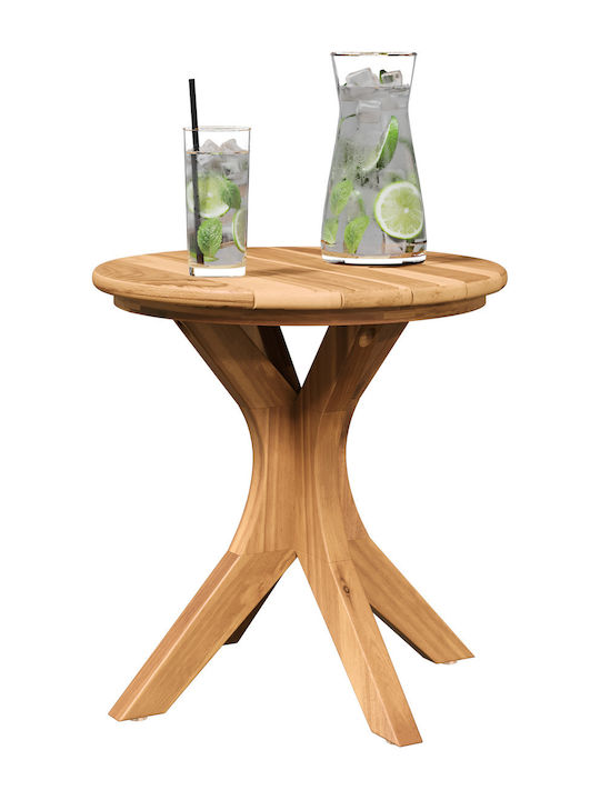 Sitting Room Table for Small Outdoor Spaces Made of Brown Teak 40x41x41cm