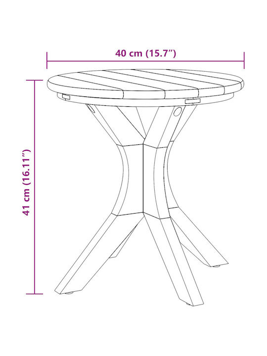 Sitting Room Table for Small Outdoor Spaces Made of Brown Teak 40x41x41cm