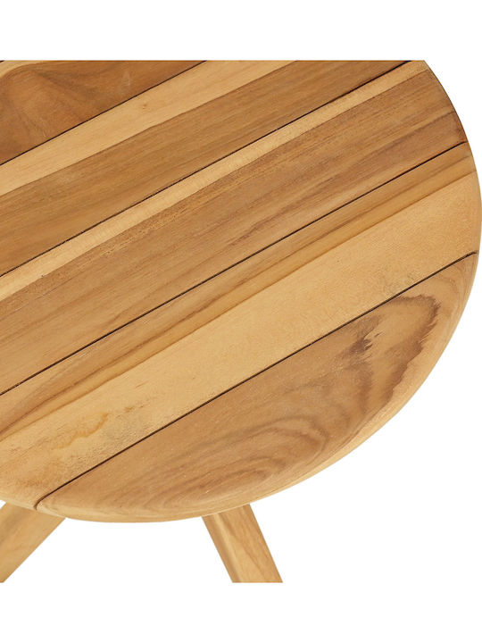 Sitting Room Table for Small Outdoor Spaces Made of Brown Teak 40x41x41cm