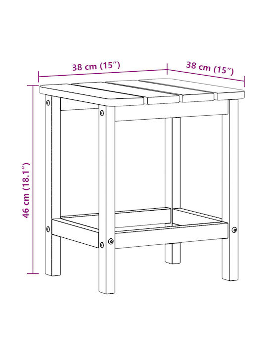 Sitting Room Outdoor Plastic Table Gray 38x38x45cm