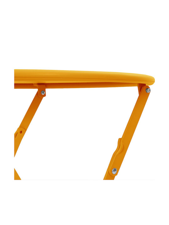 Sitting Room Outdoor Foldable Metal Table Mustard 50x50x71cm