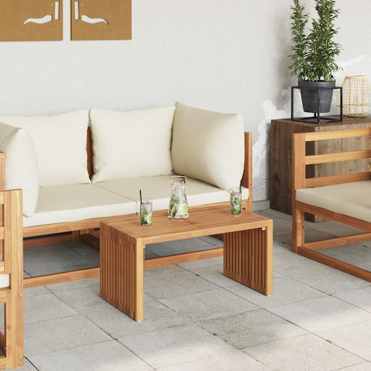 Sitting Room Table for Small Outdoor Spaces from Teak Brown 70x37.5x35.5cm