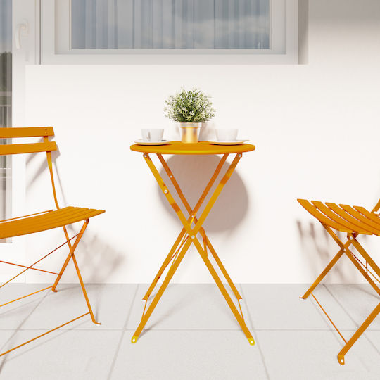 Tisch für kleine Außenbereiche Zusammenklappbar Mustard 50x50x71cm