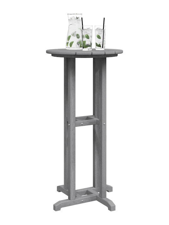 Outdoor Bar Free Standing Plastic Table Light Grey 55x55x107cm