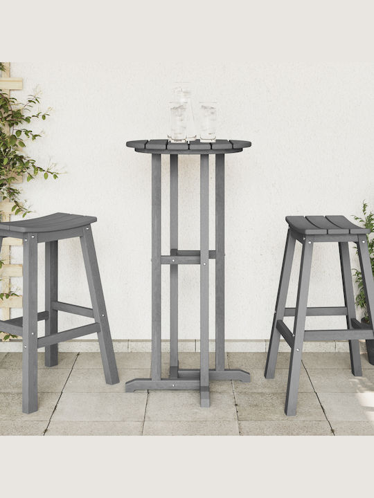 Outdoor Bar Free Standing Plastic Table Light Grey 55x55x107cm