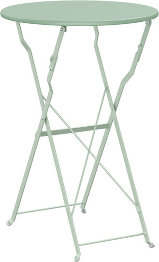Sitting Room Outdoor Foldable Metal Table Light Mint 50x50x71cm