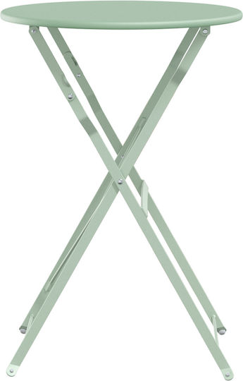 Sitting Room Outdoor Foldable Metal Table Light Mint 50x50x71cm