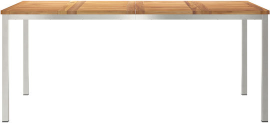 Masă De Exterior Din Teak Cu Ramă Metalică Maro 180x90x75cm