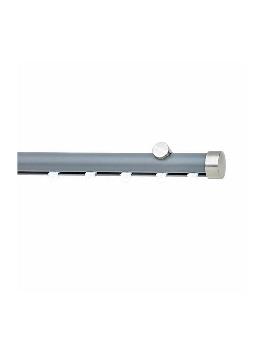 Metallic Curtain Pole Soleil Tapo Single Diameter 25mm Length 160cm Nickel Color 7