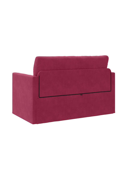 Doppelsitzer Sofa Bett Samt Rote 124x204x61cm