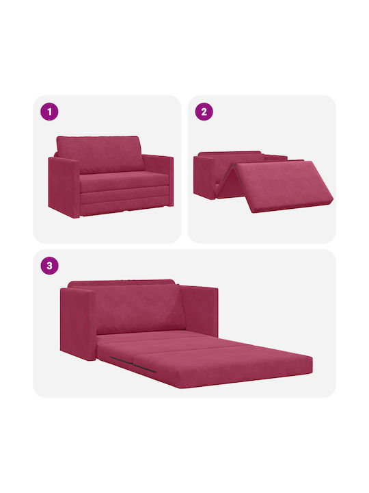 Doppelsitzer Sofa Bett Samt Rote 124x204x61cm