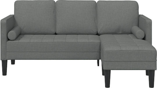 Corner Couch Dark Gray with Decorative Pillows 173x131x67 cm