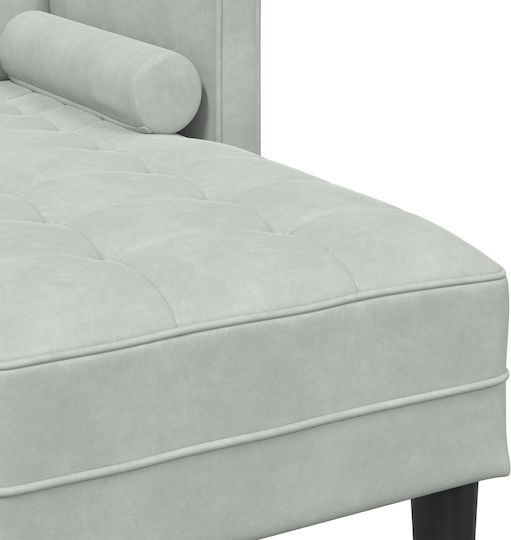 Ecksofa Hellgrau mit Dekokissen 173x131x67cm