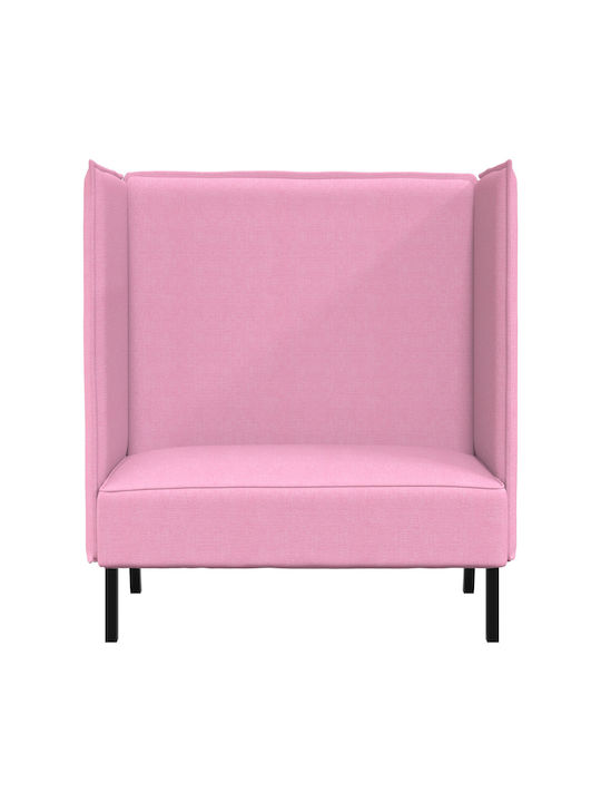 Corner Couch with Reversible Angle Pink 109x56x121 cm