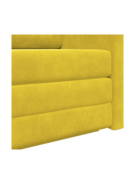 vidaXL Two-Seater Couch Bed Velvet Yellow 124x204x61 cm