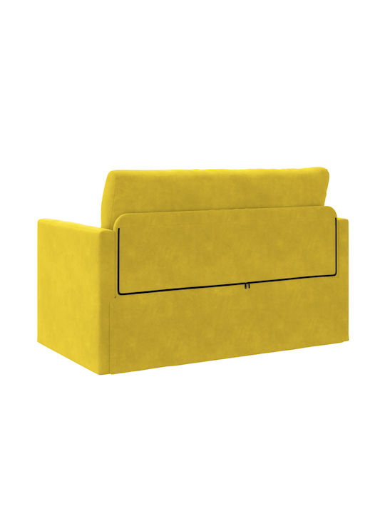 vidaXL Two-Seater Couch Bed Velvet Yellow 124x204x61 cm