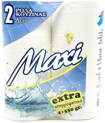 Maxi Kitchen Paper 2 Rolls 2 Sheets (550gr/Roll)