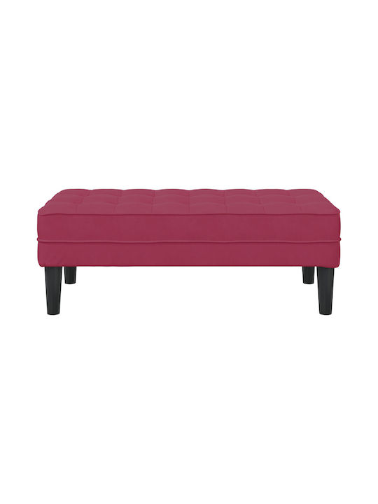 Stool For Living Room Upholstered with Fabric Red Wine 113x57x39cm