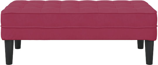 Hocker Für das Wohnzimmer Gepolstert mit Stoff Red Wine 113x57x39cm