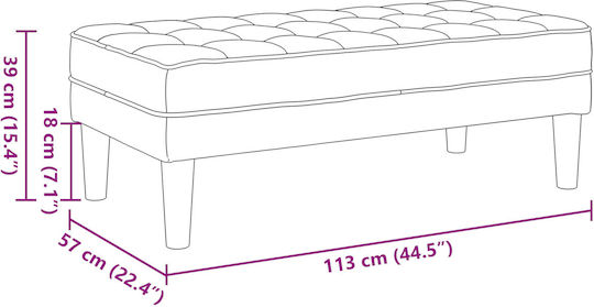 Stoff-Tabouret Mit Blauer Farbe 113x57x39cm