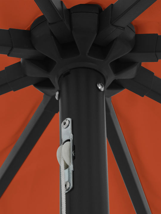 Round Aluminum Orange Parasol Φ3.95xH2.49m