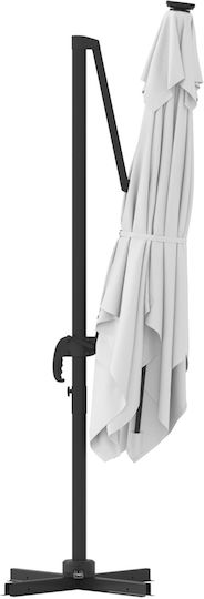 Umbrelă Suspendată Pătrată Din Aluminiu Bej 3x3xÎnălțime 2.65m