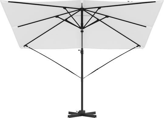 Umbrelă Suspendată Pătrată Din Aluminiu Bej 3x3xÎnălțime 2.65m