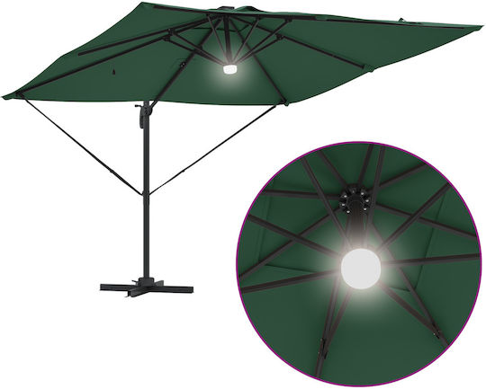 Hängender Aluminium Garten- und Terrassen-Sonnenschirm Grüne 2,86x2,85xHöhe 2,7 m