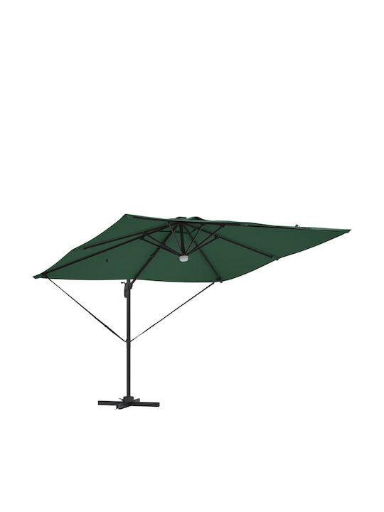 Umbrelă Suspendată Din Aluminiu Verde 2.86x2.85xÎnălțime 2.7m