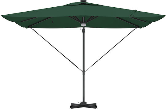 Hängender Aluminium Garten- und Terrassen-Sonnenschirm Grüne 2,86x2,85xHöhe 2,7 m