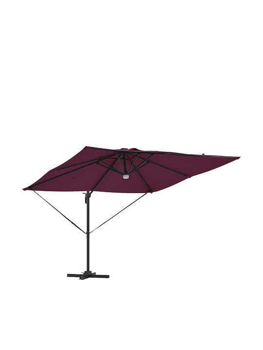 Umbrelă Suspendată Din Aluminiu Burgundy 2.86x2.85xÎnălțime 2.7m