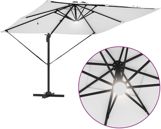 Hanging Circular Aluminum Ecru Parasol F2.86xH2.7m