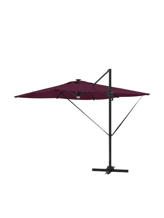 Umbrelă Suspendată Din Aluminiu Burgundy 2.86x2.85xÎnălțime 2.7m