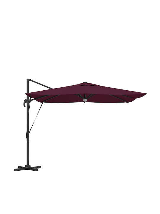 Umbrelă Suspendată Din Aluminiu Burgundy 2.86x2.85xÎnălțime 2.7m