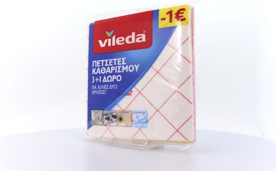 Vileda Promo Sponge Cloths General Use Yellow 38x40cm 4pcs